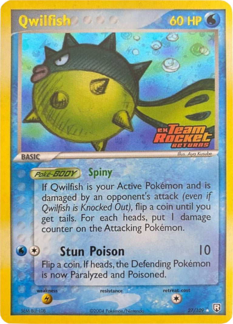 Qwilfish (27/109) (Stamped) [EX: Team Rocket Returns] | Dumpster Cat Games