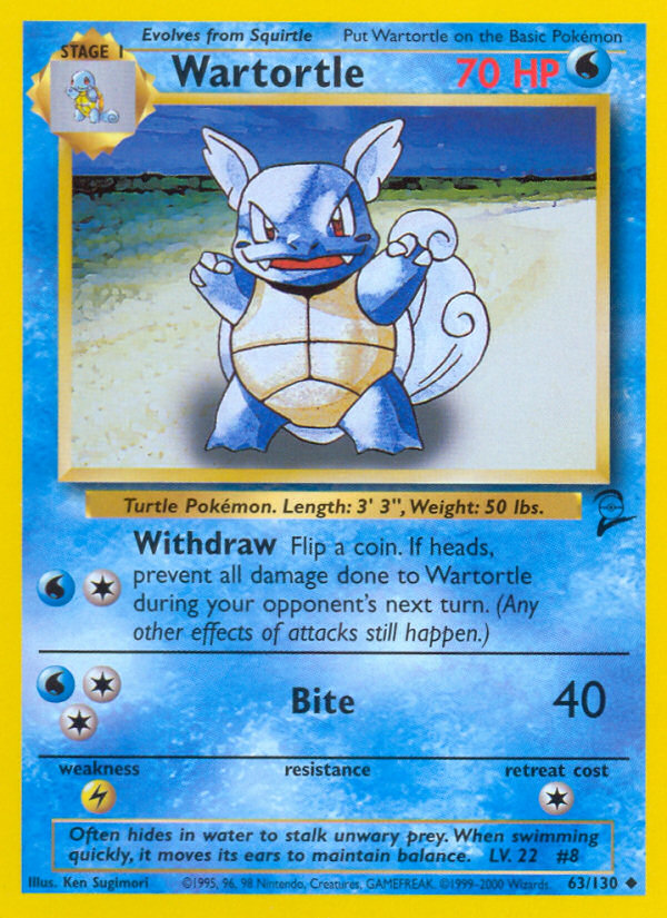 Wartortle (63/130) [Base Set 2] | Dumpster Cat Games