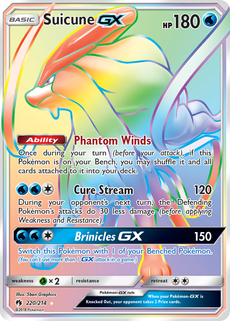 Suicune GX (220/214) [Sun & Moon: Lost Thunder] | Dumpster Cat Games