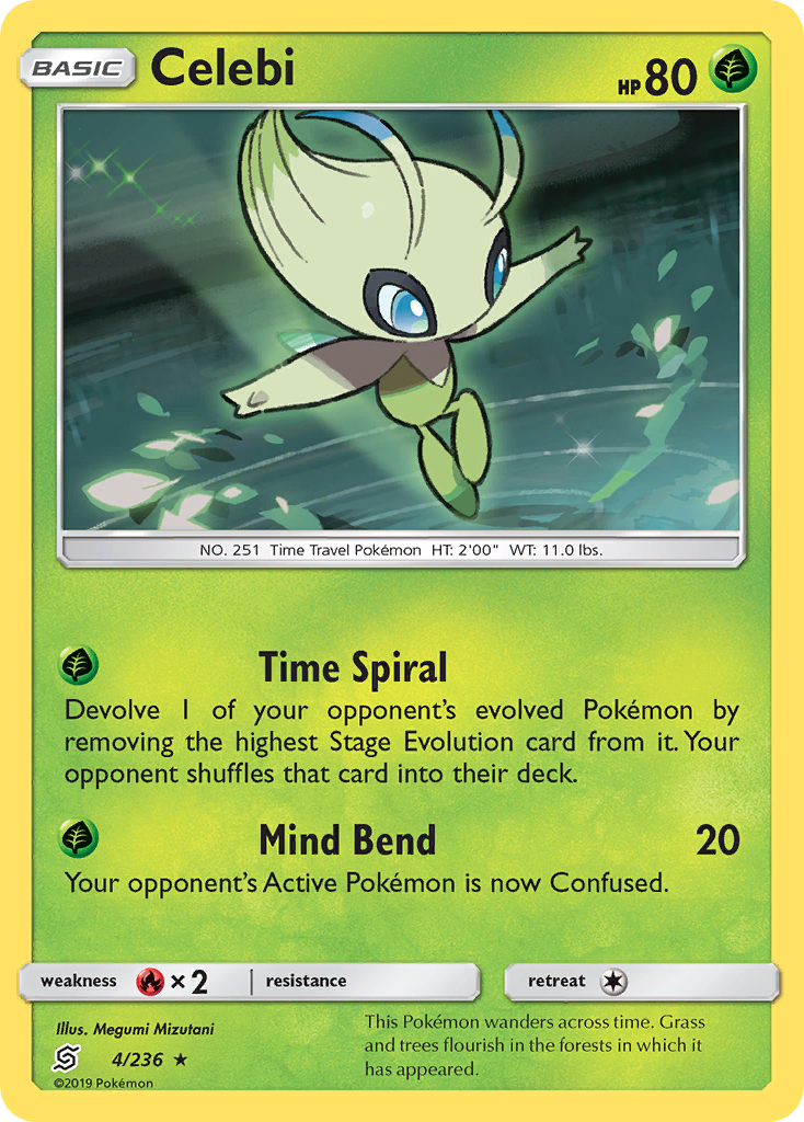 Celebi (4/236) [Sun & Moon: Unified Minds] | Dumpster Cat Games