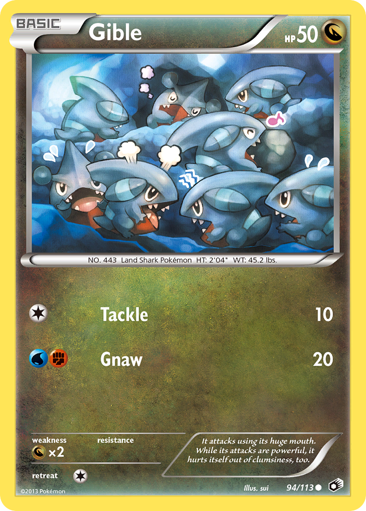 Gible (94/113) [Black & White: Legendary Treasures] | Dumpster Cat Games