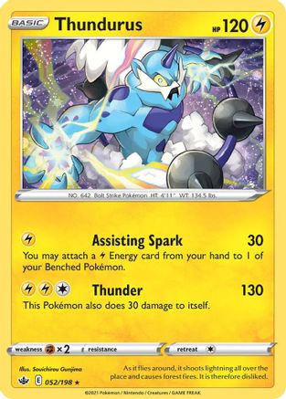 Thundurus (052/198) (Cosmos Holo) [Sword & Shield: Chilling Reign] | Dumpster Cat Games