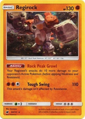 Regirock (53/111) (Cosmos Holo) [Sun & Moon: Crimson Invasion] | Dumpster Cat Games