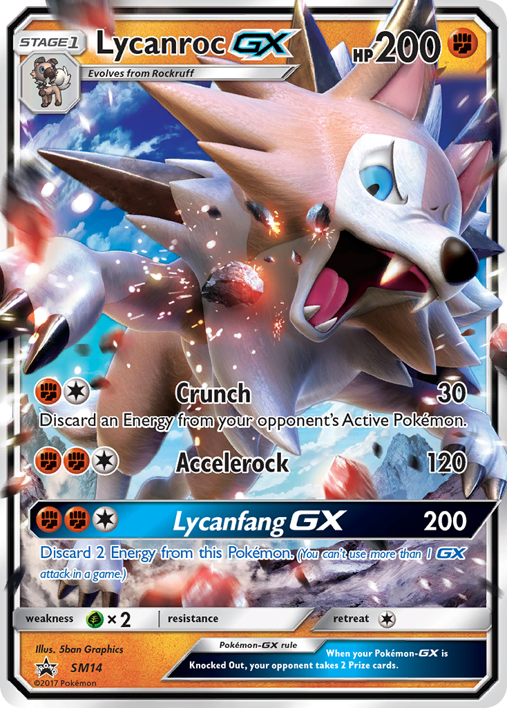 Lycanroc GX (SM14) [Sun & Moon: Black Star Promos] | Dumpster Cat Games