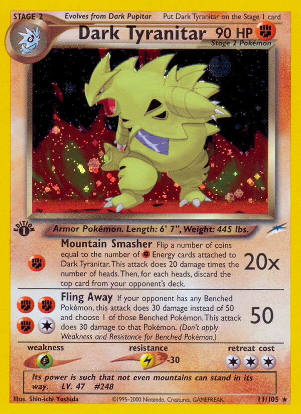 Dark Tyranitar (11/105) [Neo Destiny 1st Edition] | Dumpster Cat Games