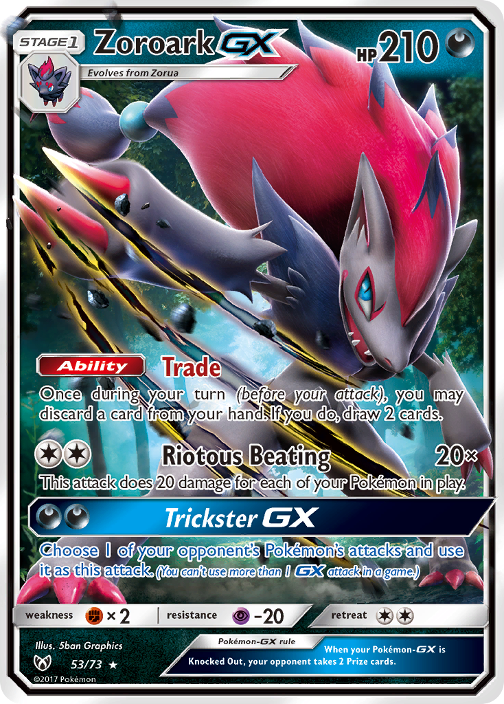 Zoroark GX (53/73) [Sun & Moon: Shining Legends] | Dumpster Cat Games