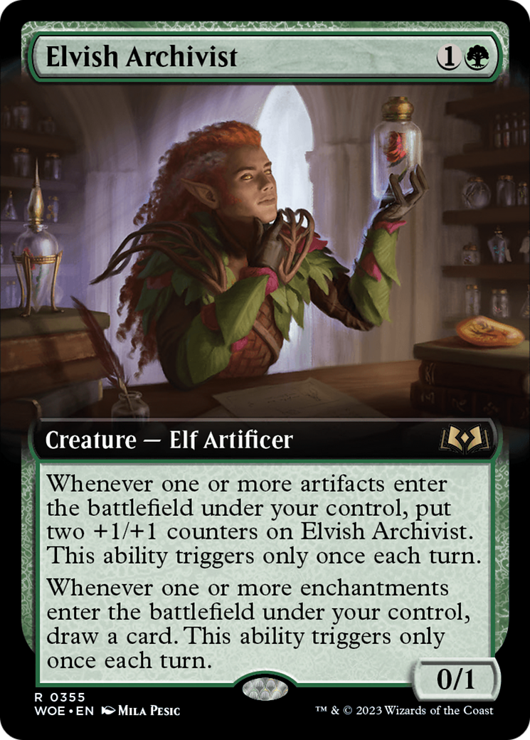 Elvish Archivist (Extended Art) [Wilds of Eldraine] | Dumpster Cat Games