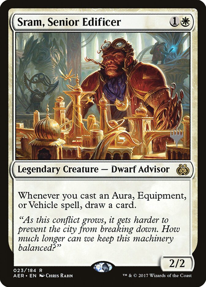 Sram, Senior Edificer [Aether Revolt Promos] | Dumpster Cat Games