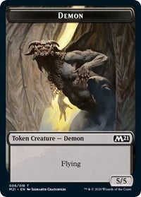 Demon // Zombie Double-sided Token [Core Set 2021 Tokens] | Dumpster Cat Games