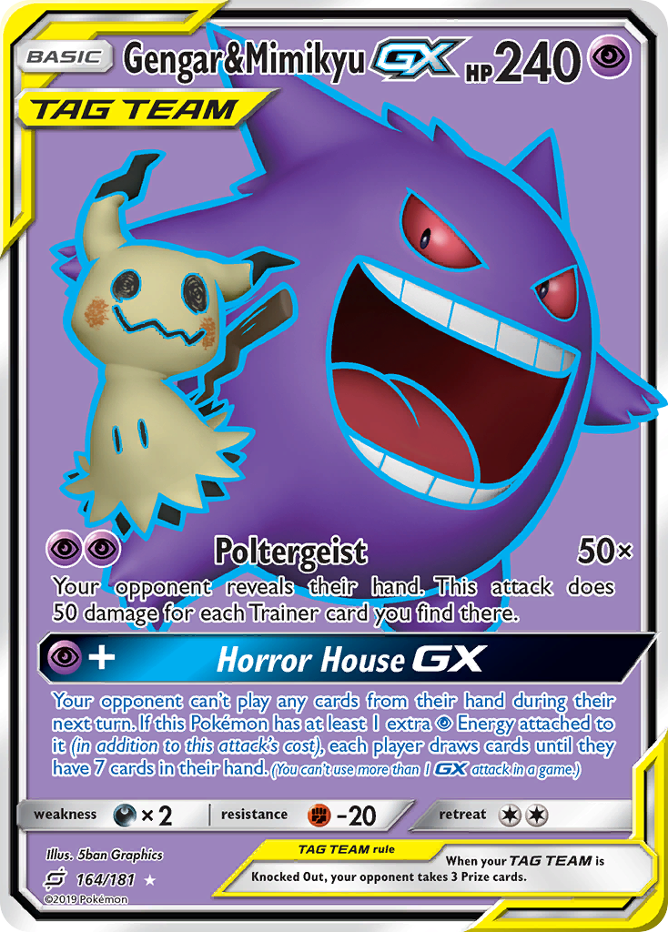 Gengar & Mimikyu GX (164/181) [Sun & Moon: Team Up] | Dumpster Cat Games