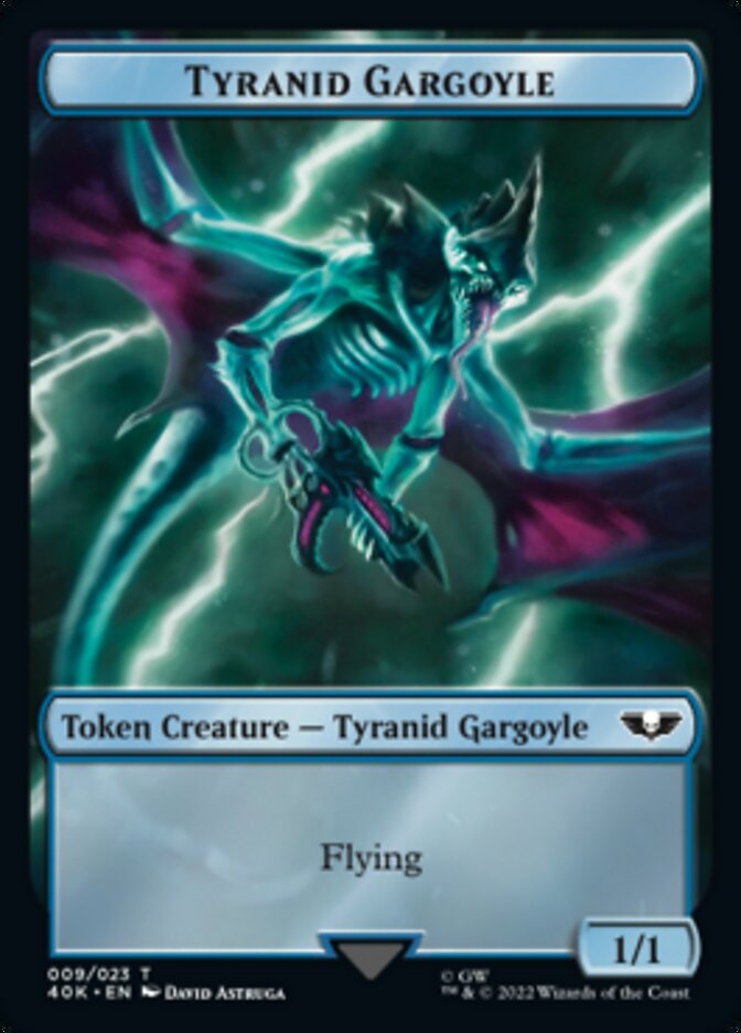 Tyranid (017) // Tyranid Gargoyle Double-sided Token (Surge Foil) [Universes Beyond: Warhammer 40,000 Tokens] | Dumpster Cat Games