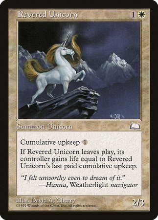 Revered Unicorn [Weatherlight] | Dumpster Cat Games