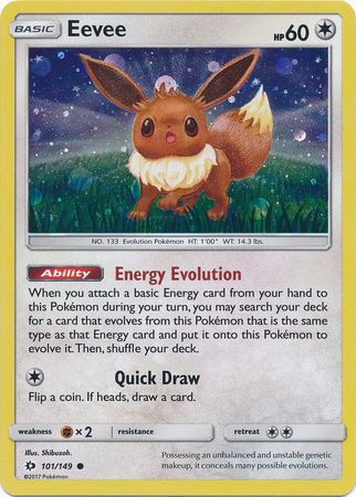 Eevee (101/149) (Cosmos Holo) [Sun & Moon: Base Set] | Dumpster Cat Games