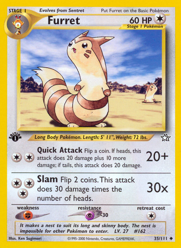 Furret (35/111) [Neo Genesis 1st Edition] | Dumpster Cat Games