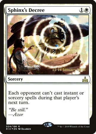 Sphinx's Decree [Rivals of Ixalan Promos] | Dumpster Cat Games