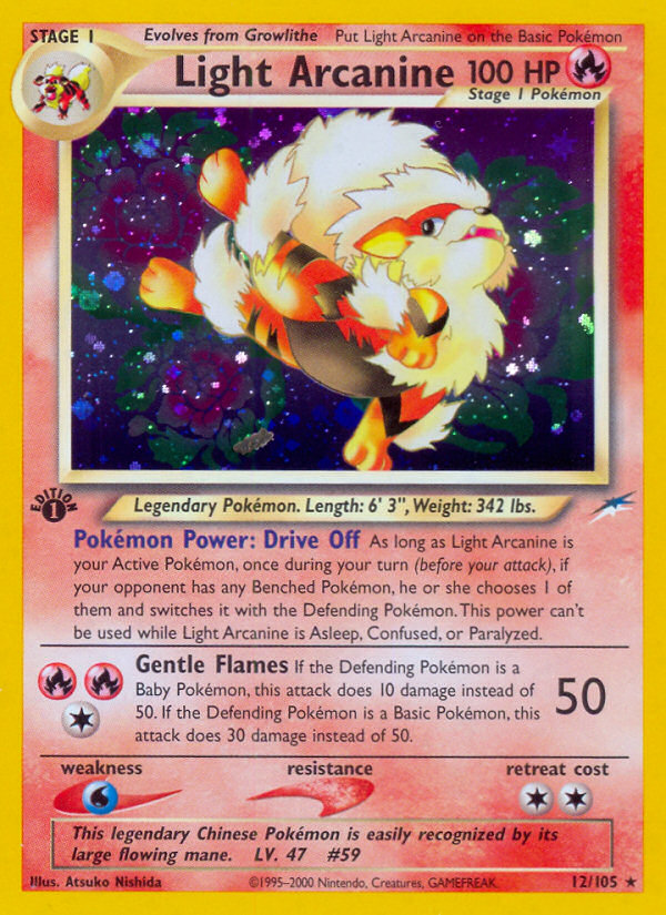 Light Arcanine (12/105) [Neo Destiny 1st Edition] | Dumpster Cat Games