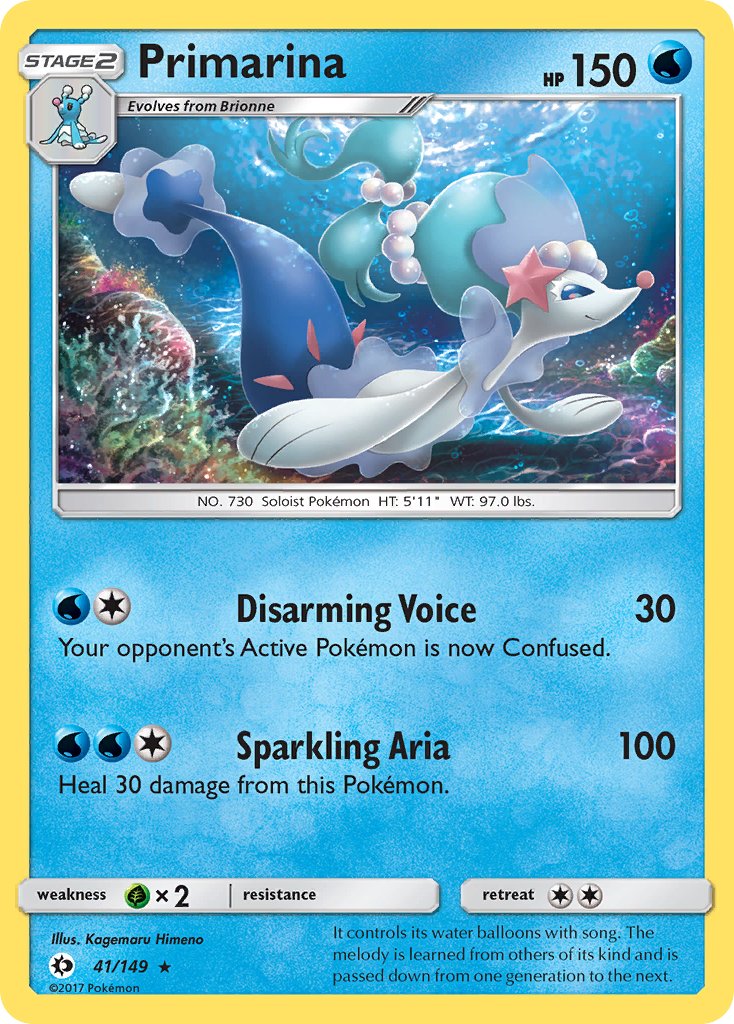 Primarina (41/149) (Theme Deck Exclusive) [Sun & Moon: Base Set] | Dumpster Cat Games