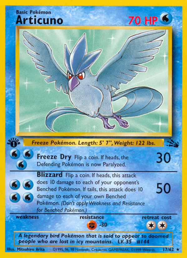 Articuno (17/62) [Fossil 1st Edition] | Dumpster Cat Games