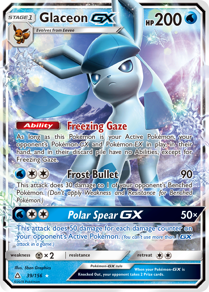 Glaceon GX (39/156) [Sun & Moon: Ultra Prism] | Dumpster Cat Games