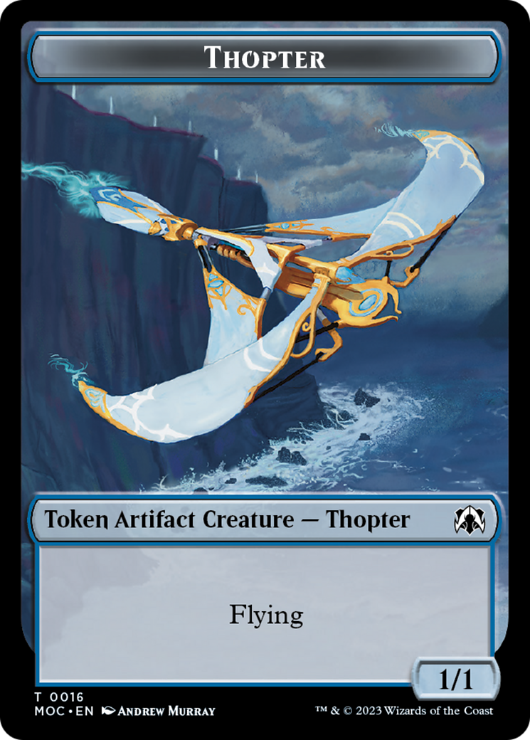 Thopter // Gold Double-Sided Token [March of the Machine Commander Tokens] | Dumpster Cat Games