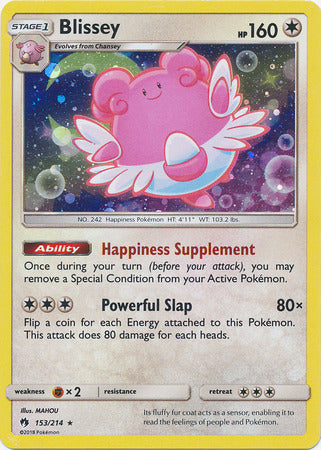 Blissey (153/214) (Cosmos Holo) [Sun & Moon: Lost Thunder] | Dumpster Cat Games