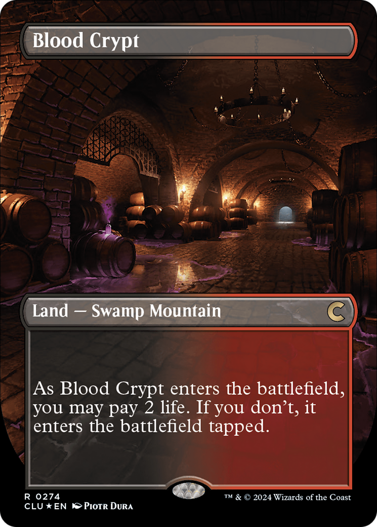 Blood Crypt (Borderless) [Ravnica: Clue Edition] | Dumpster Cat Games