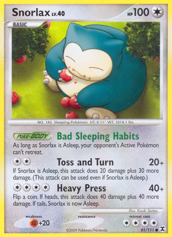 Snorlax (81/111) [Platinum: Rising Rivals] | Dumpster Cat Games