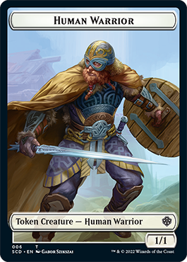 Saproling // Human Warrior Double-Sided Token [Starter Commander Decks] | Dumpster Cat Games