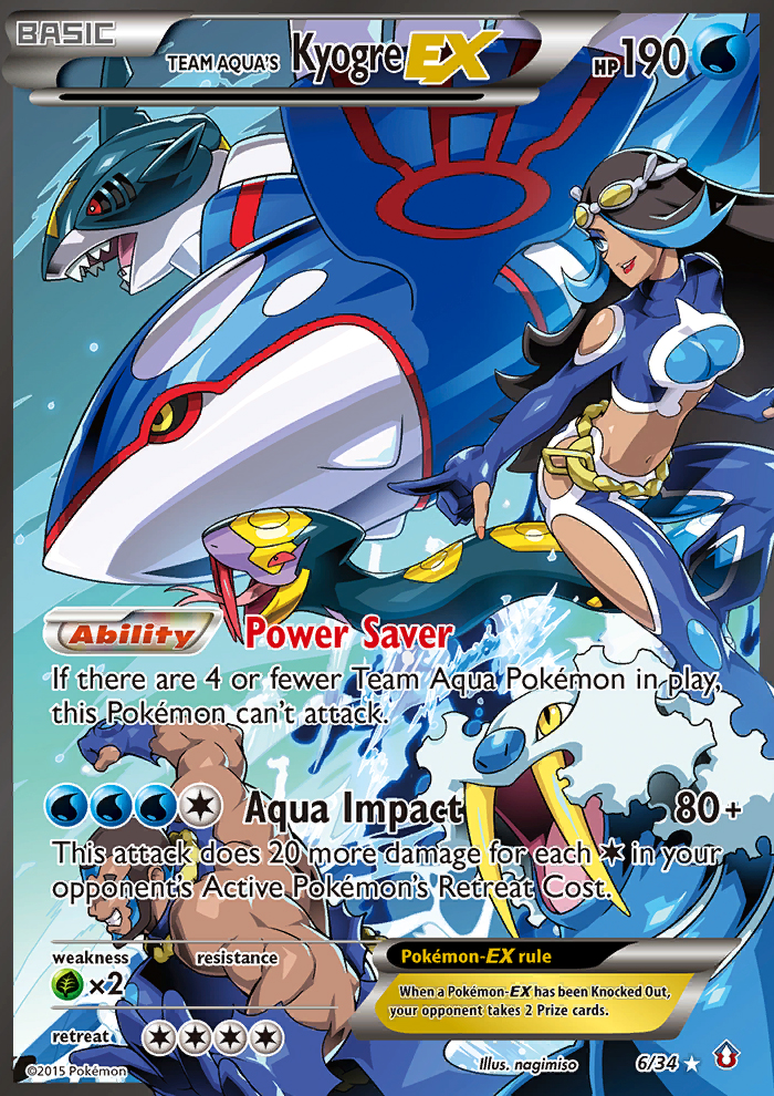 Team Aqua's Kyogre EX (6/34) [XY: Double Crisis] | Dumpster Cat Games