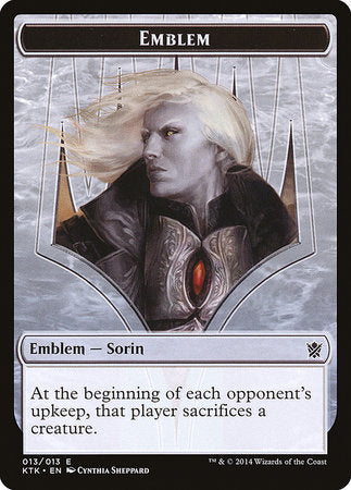 Emblem - Sorin, Solemn Visitor [Khans of Tarkir Tokens] | Dumpster Cat Games