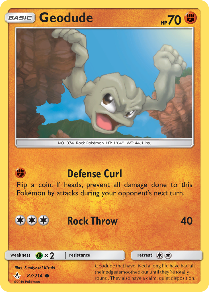 Geodude (87/214) [Sun & Moon: Unbroken Bonds] | Dumpster Cat Games