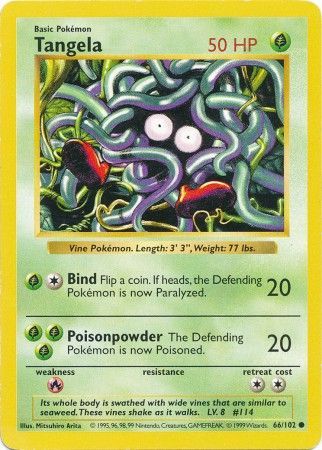 Tangela (66/102) [Base Set Shadowless Unlimited] | Dumpster Cat Games