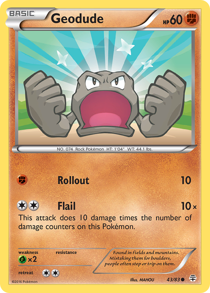 Geodude (43/83) [XY: Generations] | Dumpster Cat Games