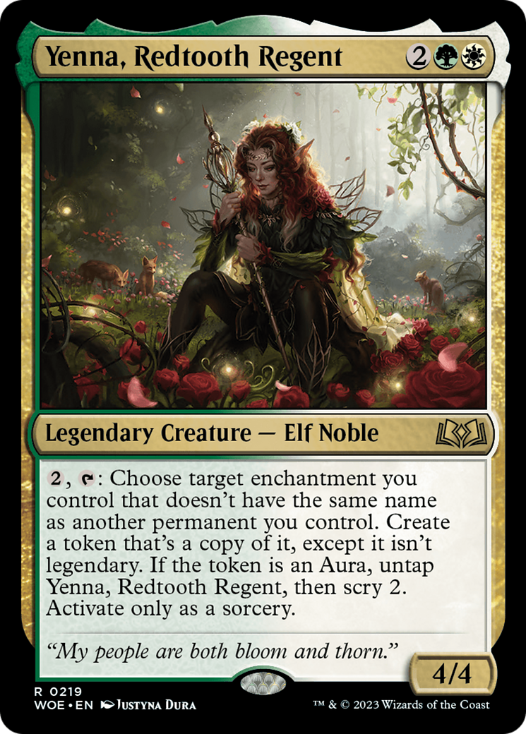 Yenna, Redtooth Regent [Wilds of Eldraine Prerelease Promos] | Dumpster Cat Games