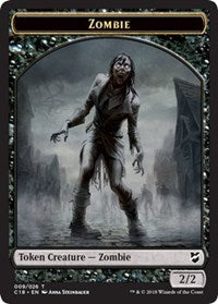 Zombie // Shapeshifter Double-sided Token [Commander 2018 Tokens] | Dumpster Cat Games