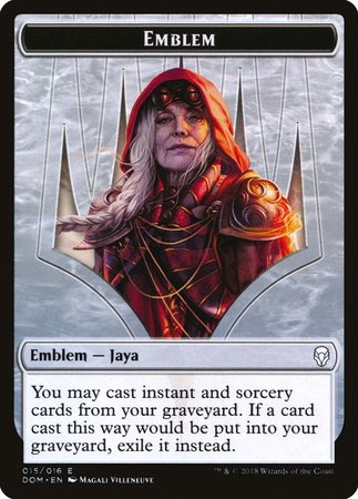 Emblem - Jaya Ballard [Dominaria Tokens] | Dumpster Cat Games