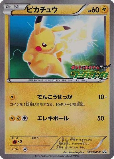 Pikachu (163/BW-P) (JP PKM BW National Illustrated Encyclopedia Promo) [Black & White: Black Star Promos] | Dumpster Cat Games