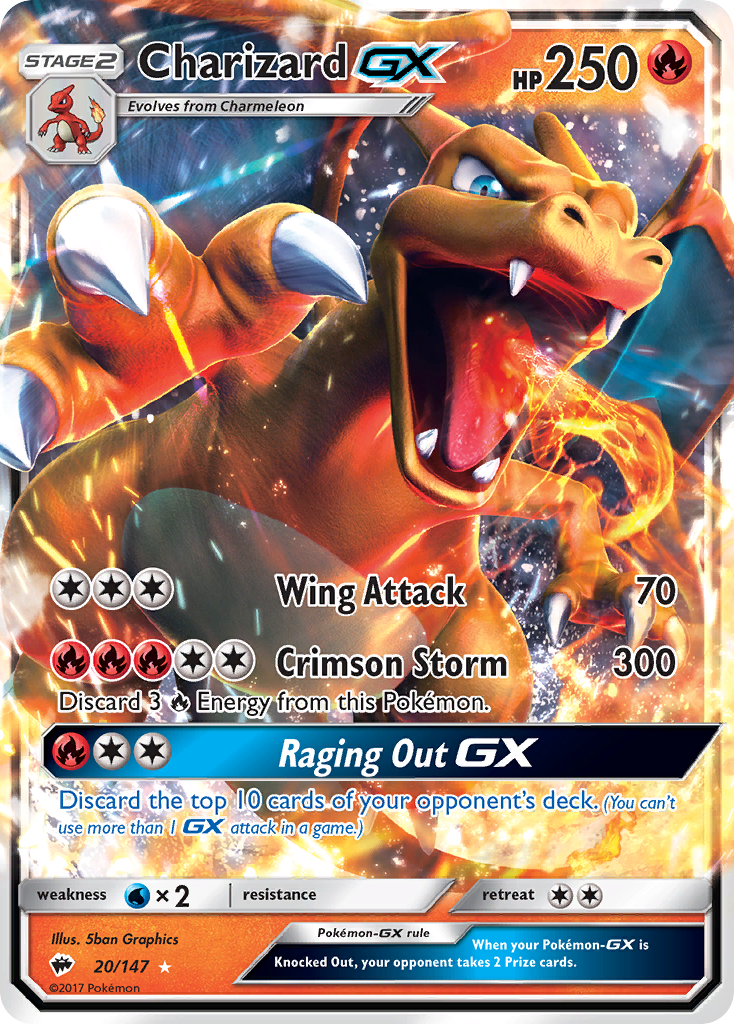 Charizard GX (20/147) [Sun & Moon: Burning Shadows] | Dumpster Cat Games