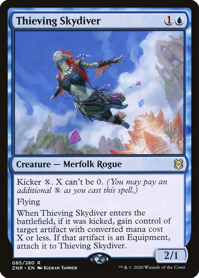 Thieving Skydiver (Promo Pack) [Zendikar Rising Promos] | Dumpster Cat Games