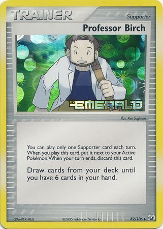 Professor Birch (82/106) (Stamped) [EX: Emerald] | Dumpster Cat Games