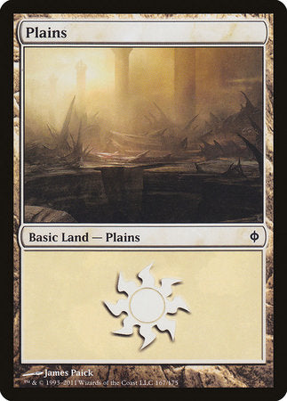 Plains (167) [New Phyrexia] | Dumpster Cat Games