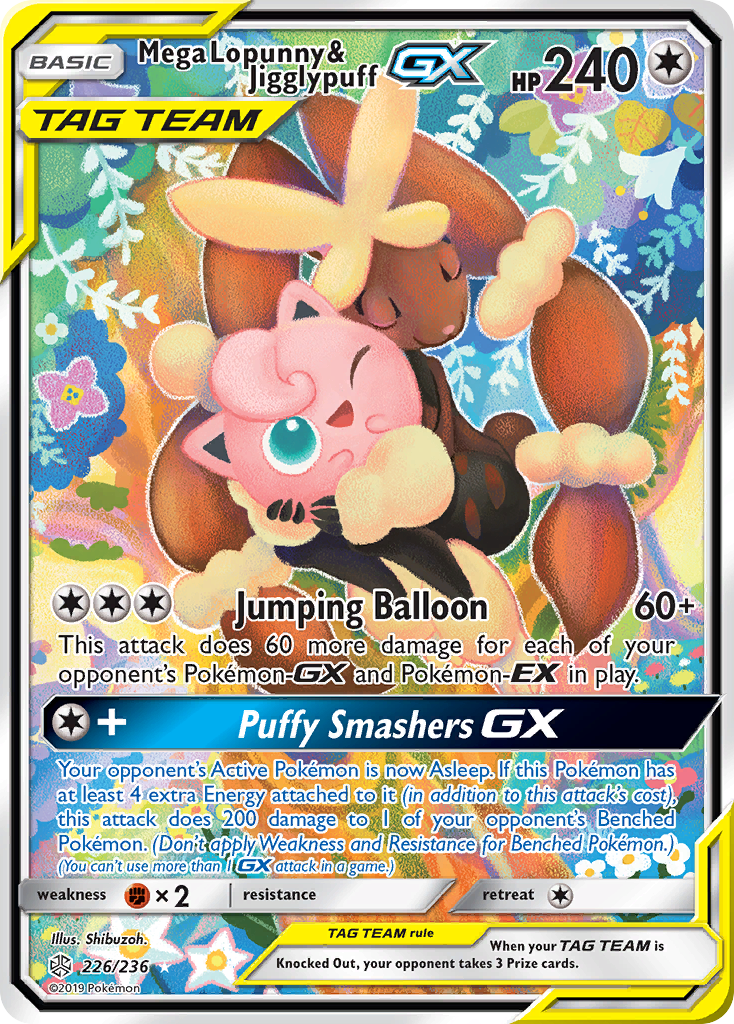 Mega Lopunny & Jigglypuff GX (226/236) [Sun & Moon: Cosmic Eclipse] | Dumpster Cat Games