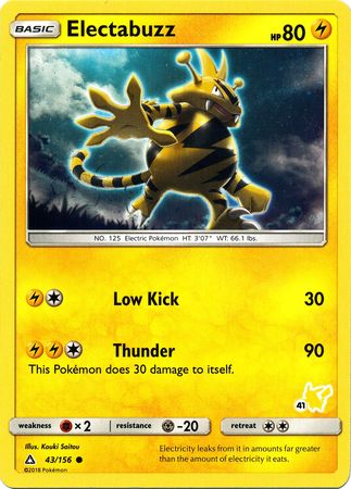 Electabuzz (43/156) (Pikachu Stamp #41) [Battle Academy 2020] | Dumpster Cat Games