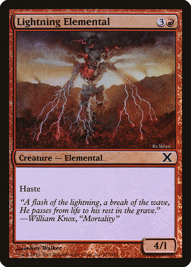 Lightning Elemental (Premium Foil) [Tenth Edition] | Dumpster Cat Games