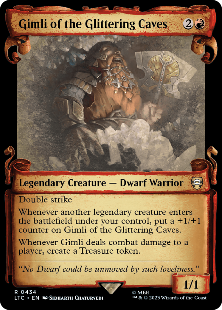 Gimli of the Glittering Caves [The Lord of the Rings: Tales of Middle-Earth Commander Showcase Scrolls] | Dumpster Cat Games