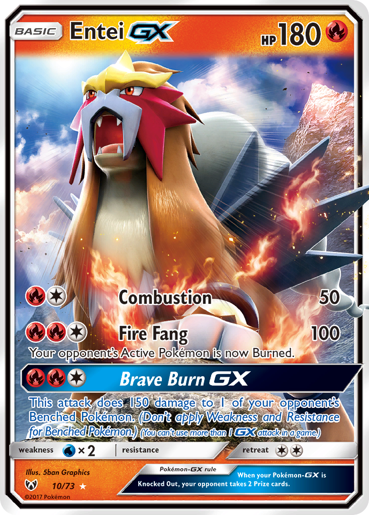 Entei GX (10/73) [Sun & Moon: Shining Legends] | Dumpster Cat Games