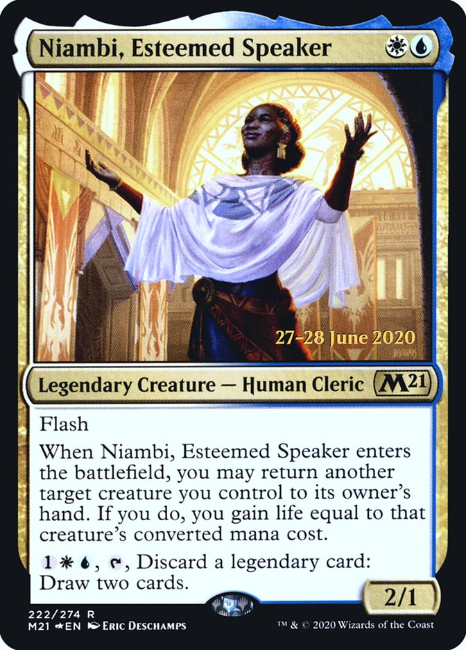 Niambi, Esteemed Speaker  [Core Set 2021 Prerelease Promos] | Dumpster Cat Games