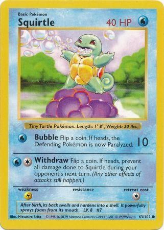 Squirtle (63/102) [Base Set Shadowless Unlimited] | Dumpster Cat Games