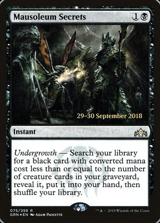 Mausoleum Secrets [Guilds of Ravnica Promos] | Dumpster Cat Games