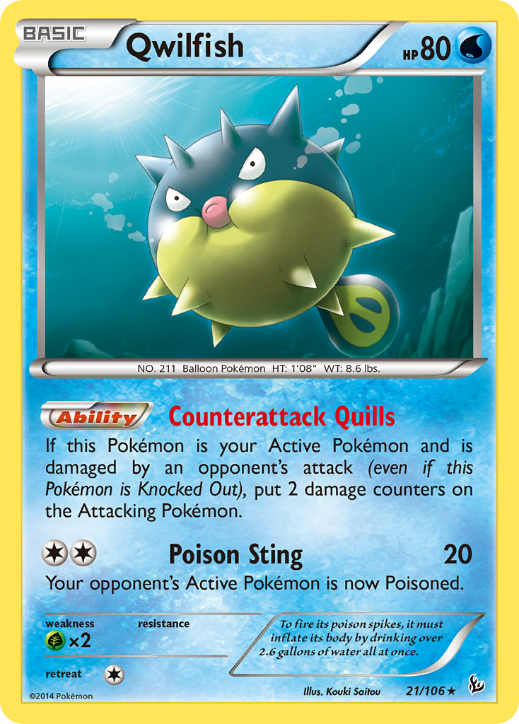 Qwilfish (21/106) [XY: Flashfire] | Dumpster Cat Games